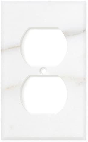 Italian Calacatta Gold Marble Switch Plate Cover, Honed (SINGLE DUPLEX) - Tilefornia