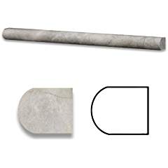 Silverado Gray 3/4" X 12" Marble Honed Bullnose Liner - Box of 5pcs. - Tilefornia