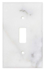 Tilefornia Calacatta Gold Marble Single Toggle Switch Plate - Tilefornia