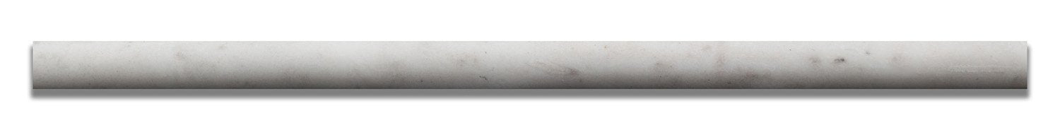 Bianco Venatino Marble Honed 1/2 X 12 Pencil Liner Trim Molding - Standard Quality - BOX of 15 PCS. - Tilefornia