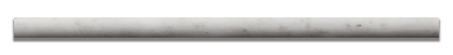 Bianco Venatino Marble Honed 3/4 X 12 Bullnose Liner - Standard Quality - BOX of 15 PCS. - Tilefornia