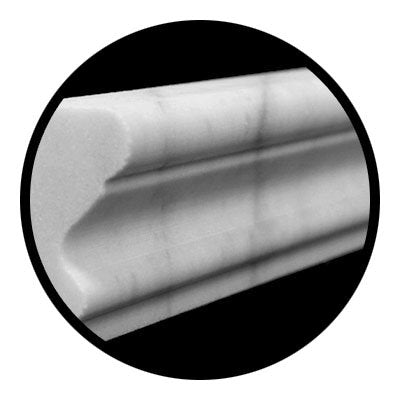 Carrara Marble Italian White Bianco Carrera Crown Molding Polished - Tilefornia