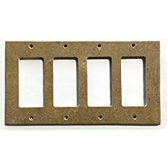 Noce Travertine Switch Plate Cover (4 ROCKER) - Tilefornia