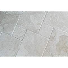 Light Beige Marble French Pattern Tile (Versailles), Brushed & Chiseled