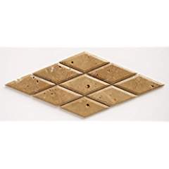 Noce Travertine Diamond / Rhomboid Honed & Beveled Mosaic Tiles - STANDARD QUALITY - Lot of 10 Sheets - Tilefornia