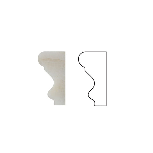 White Onyx (Bianco Fantastico) Crown Molding, Polished - Tilefornia