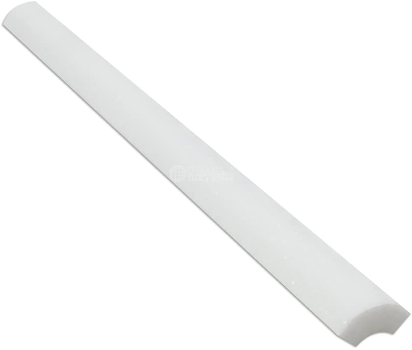 Thassos White Marble 1 X 12 Quarter-Round Trim Molding - Tilefornia