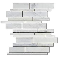 Oriental White (Eastern White) Marble Random Strip, Honed - Tilefornia