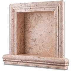 Philadelphia Light Travertine Honed Hand-Made Custom Shampoo Niche - SMALL - Tilefornia