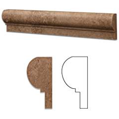 Noce Travertine Honed 2 1/4 X 12 Palermo Molding - Standard Quality - BOX of 10 PCS - Tilefornia