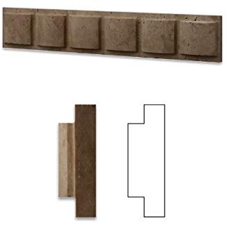 Light Walnut Travertine Honed 2 X 12 Venice Molding Liner Trim - Box of 5 pcs. - Tilefornia