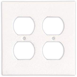 Thassos White Marble Switch Plate Cover, Honed (2 DUPLEX) - Tilefornia