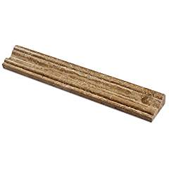 Noce Vein-Cut Travertine Milano Molding Trim, Polished (4" Sample) - Tilefornia