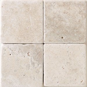 Crema Marfil 4x4" Square Marble Tile Tumbled and Honed - Tilefornia