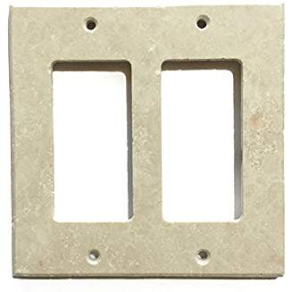 Turkish Ivory Travertine Real Stone Switch Plate Cover, Honed-2 TOGGLE - Tilefornia