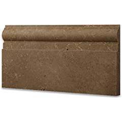 Noce 6 X 12 Travertine Baseboard, Honed and Unfilled - Tilefornia