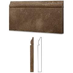 Noce Travertine Honed 6 X 12 Malibu Baseboard Trim Molding - Box of 5 pcs. - Tilefornia