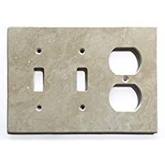 Ivory Light Travertine Switch Plate Cover (TOGGLE DUPLEX) - Tilefornia