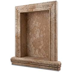 Philadelphia Travertine Hand-Made Honed Shampoo Niche / Shelf - LARGE - Tilefornia
