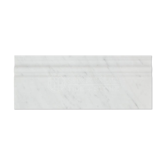 Carrara White Italian (Bianco Carrara) Marble Baseboard Trim Molding, Honed - Tilefornia