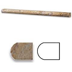 Scabos Travertine Honed 3/8 X 12 Bullnose Pencil Liner Trim Molding - Tilefornia