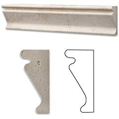 Ivory / Light Travertine Honed 2 1/2 X 12 Crown Molding Liner Trim - Lot of 50 pcs. - Tilefornia