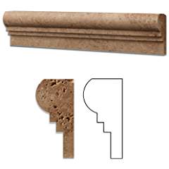 Noce Travertine Honed 2 1/2 X 12 Chair Rail Ogee-2 Molding - Standard Quality - BOX of 10 PCS - Tilefornia