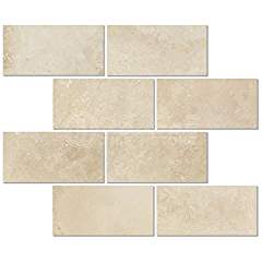 Ivory (Light) Travertine 3 X 6 Subway Field Tile, Filled & Honed - Tilefornia