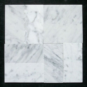 Carrara White Marble 1 X 1 Honed Mosaic Tile Mesh - 6" X 6" Sample - Tilefornia