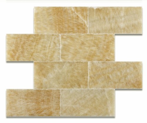 Honey Onyx 3 X 6 Polished Premium Brick / Subway Tile - 2-pcs. Sample-Set - Tilefornia