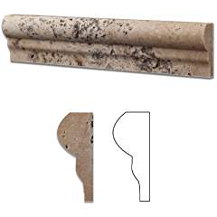 Philadelphia Travertine Honed 2 1/2 X 12 Zarmos Molding - Standard Quality - BOX of 15 PCS - Tilefornia