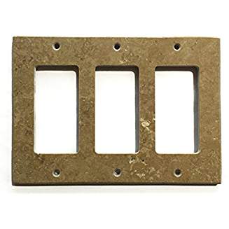 Turkish Noche Travertine Real Stone Switch Plate Cover, Honed-3 ROCKER - Tilefornia