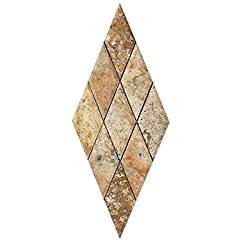 Scabos Travertine 3 X 6 Diamond (Rhomboid) Mosaic Tile, Honed and Deep Beveled - Tilefornia