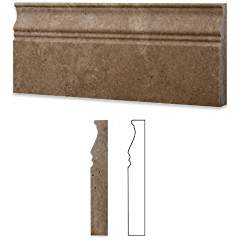 Noce Travertine Honed 5 X 12 Baseboard Trim Molding - Lot of 50 pcs. - Tilefornia