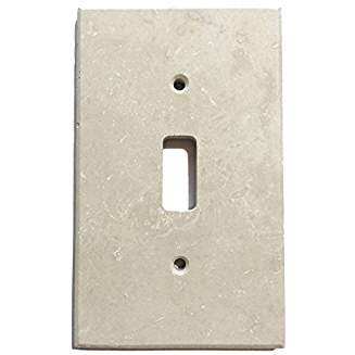 Turkish Ivory Travertine Real Stone Switch Plate Cover, Honed-SINGLE TOGGLE - Tilefornia