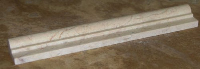 Mixed (Crema Marfil + Noble Cream) Marble Chair Rail Trim 2x12, Polished