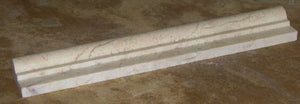 Crema Marfil Like Botticino Beige Marble Polished Chair Rail Listello Decorative Moldings Chairrail Trims 2" x 12" - Tilefornia