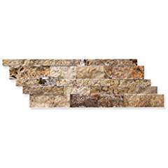 Scabos Travertine 7 X 20 Stacked Ledger Wall Panel Tile, Split-faced (SMALL SAMPLE PIECE) - Tilefornia