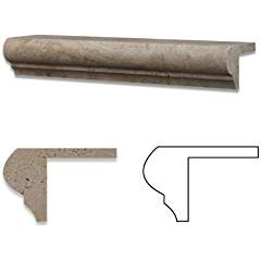 Ivory Travertine Honed 2 X 12 x 3 Corner Ogee Stair Tread Trim -1 full piece - Tilefornia