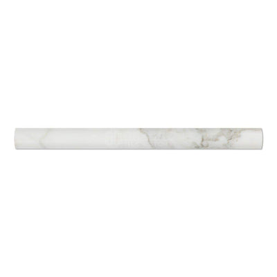 White Calacatta Gold Marble Quarter Round Trim 1x12, Honed