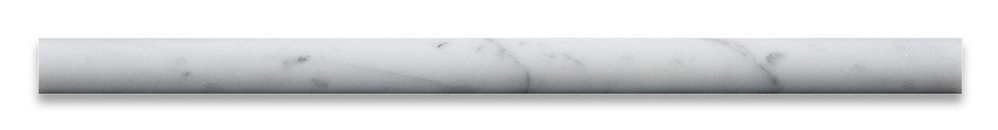 Carrara White Italian (Bianco Carrara) Marble 3/4 X 12 Bullnose Liner, Polished - Tilefornia