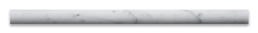 Italian Carrara White Marble Polished 3/4 X 12 Bullnose Liner Trim - 4" Sample - Tilefornia