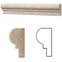 Light 2" X 12" Travertine STANDARD Grade 2 (B) Chair Rail Ogee-1 Molding - Tilefornia