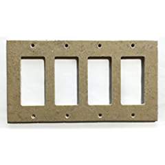 Light Walnut Travertine Switch Plate Cover (4 ROCKER) - Tilefornia