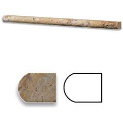 Scabos 1/2 X 12 Travertine Pencil Liner / Bullnose Trim - Tilefornia
