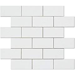 Thassos White Greek Marble 2 X 4 Brick Mosaic Tile, Polished - Tilefornia