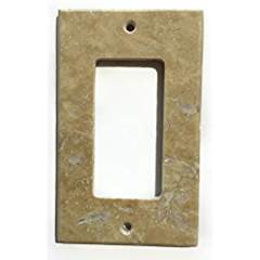 Light Walnut Travertine Switch Plate Cover (SINGLE ROCKER) - Tilefornia