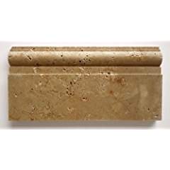 Noce Travertine Honed 6 X 12 Baseboard Trim Molding - 4" Sample - Tilefornia