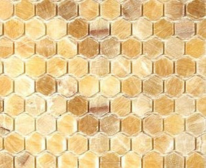 Honey Onyx Hexagon 1" Marble Tile Premium - Tilefornia