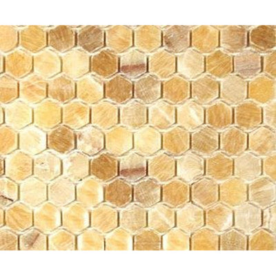 Honey Onyx Hexagon Mosaic Tile 12x12, Polished